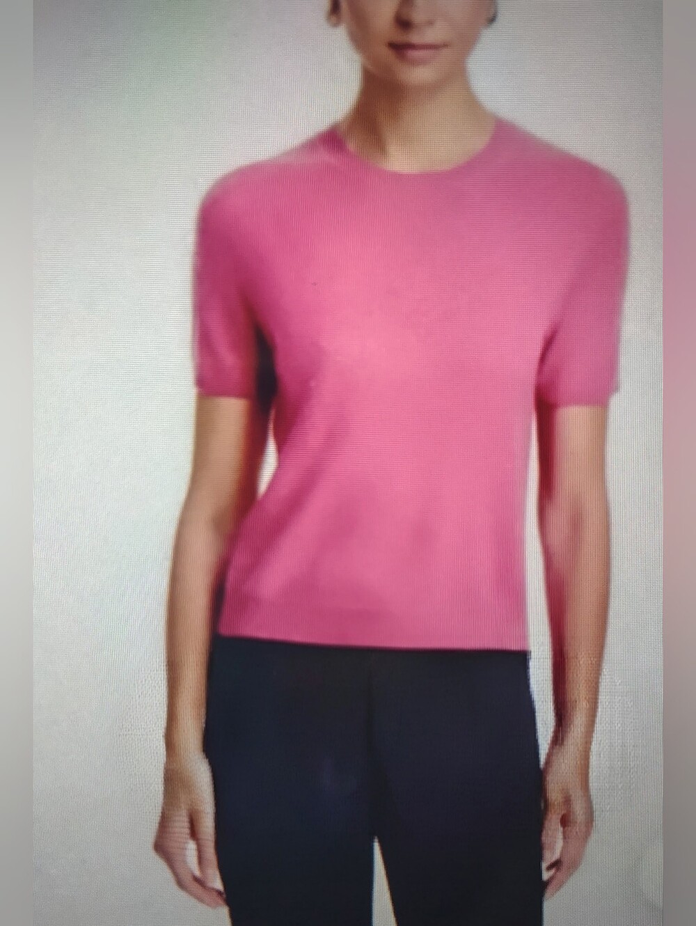 C by Bloomingdales Pink Cashmere Short Sleeve Crewneck Sweater Women's Sz XL